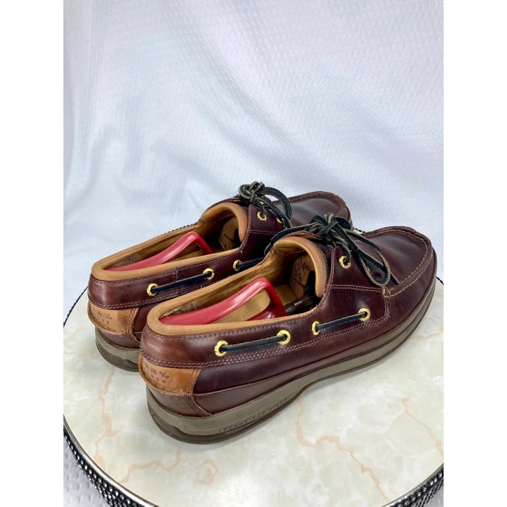 Sperry Gold Cup ASV Amaretto Boat Shoes Mens 10 Brown Leather 2-Eye Deck Loafers